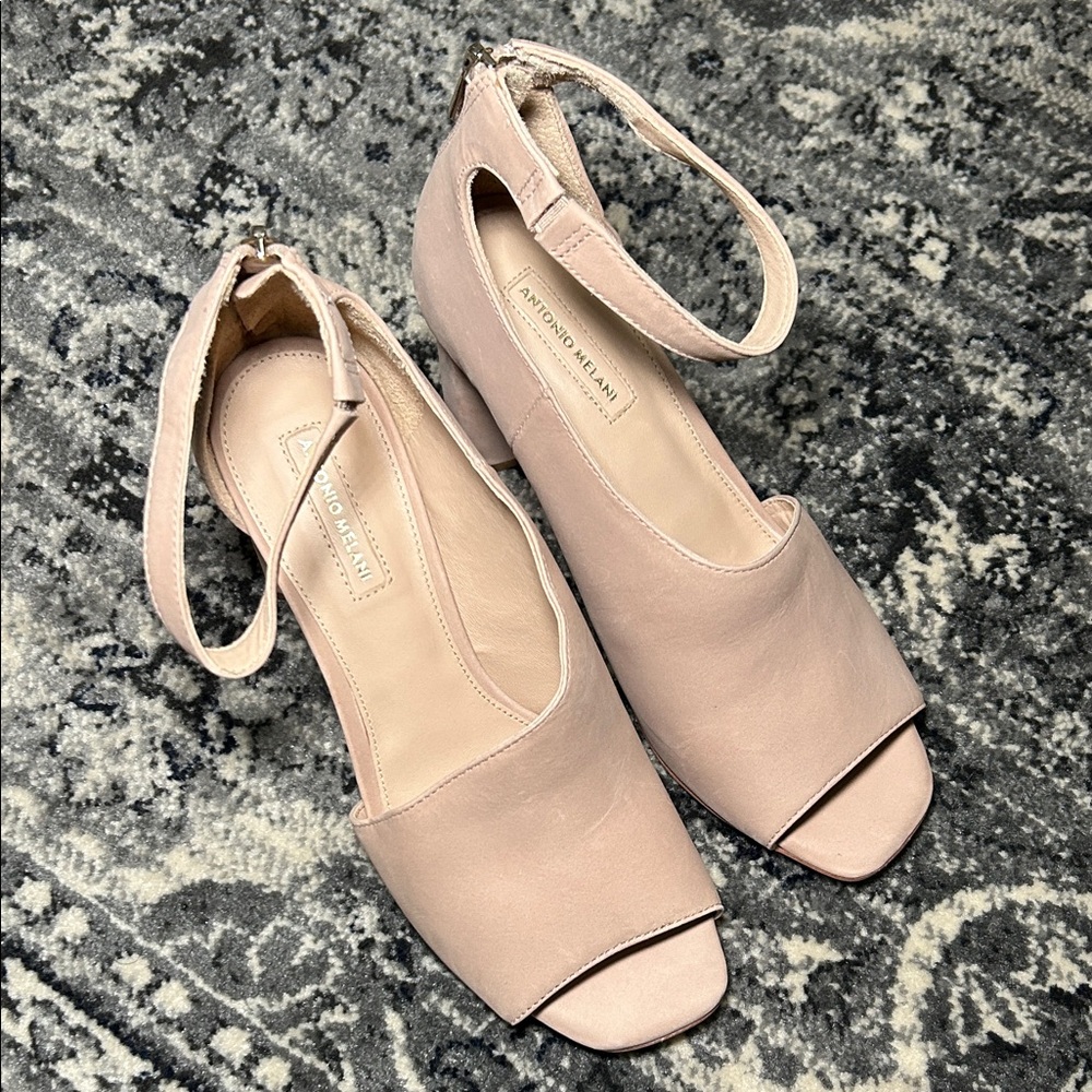 ANTONIO MELANI Blush Peep-Toe Heels